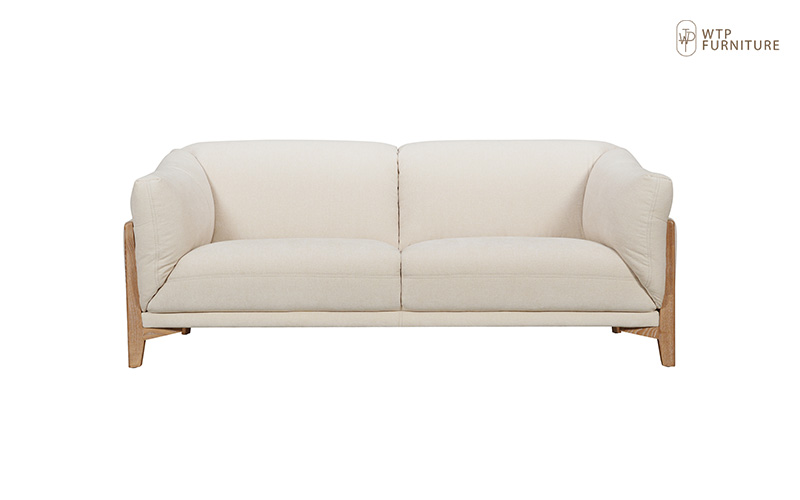 Minimalist beige sofa for a sophisticated, modern home.